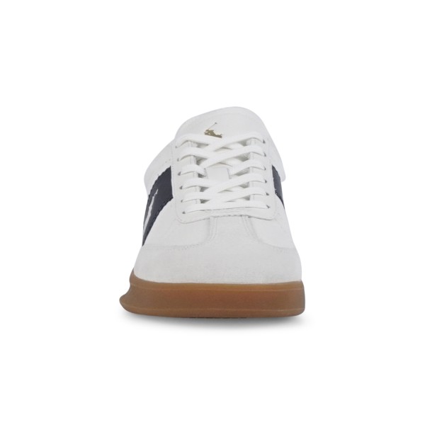 Polo Ralph Lauren - Sneakers bianca Heritage Aera in pelle con patch logo per