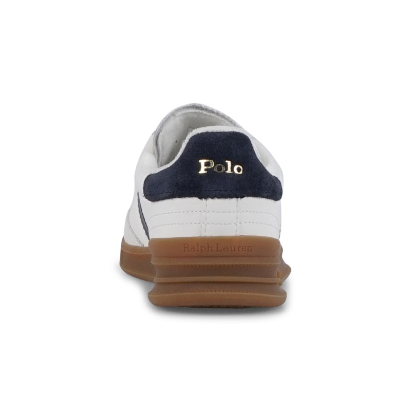 Polo Ralph Lauren - Sneakers bianca Heritage Aera in pelle con patch logo per