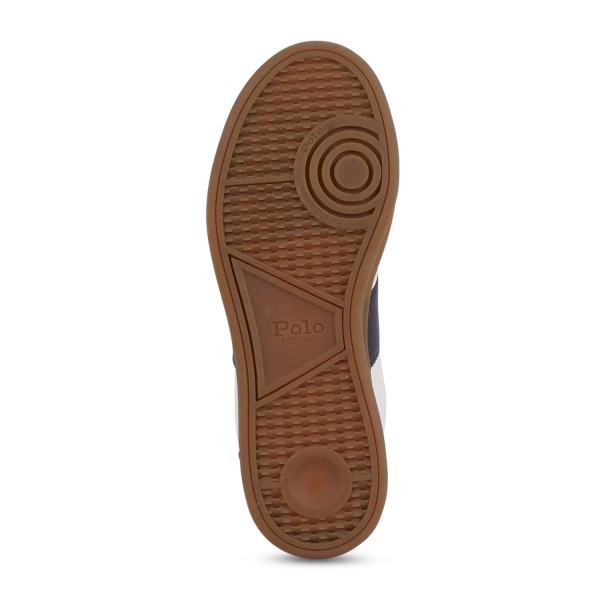 Polo Ralph Lauren - Sneakers bianca Heritage Aera in pelle con patch logo per