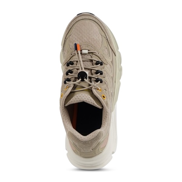 Barracuda - Sneakers beige in pelle scamosciato e tessuto tecnico Round one per