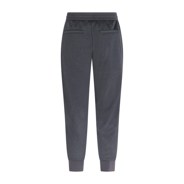 Armani Exchange - Pantalone tuta nera in felpa con lavorazione jacquard per