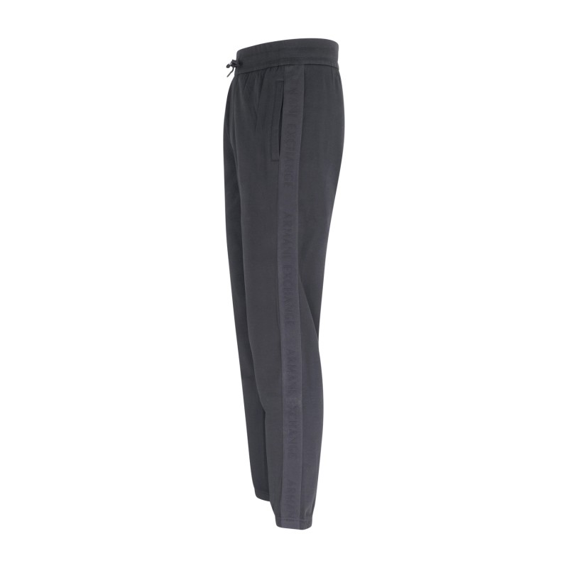 Armani Exchange - Pantalone tuta nera con bande logate A|X tono su tono per