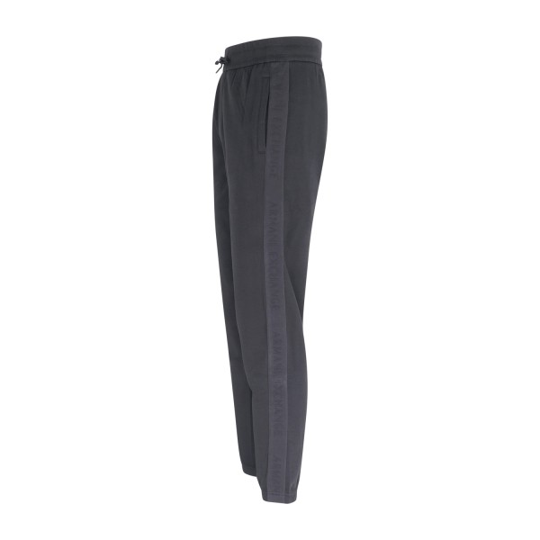 Armani Exchange - Pantalone tuta nera con bande logate A|X tono su tono per