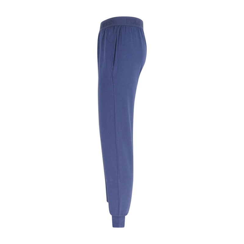 Polo Ralph Lauren - Pantalone blu in cotone con cinto elasticizato e logato per
