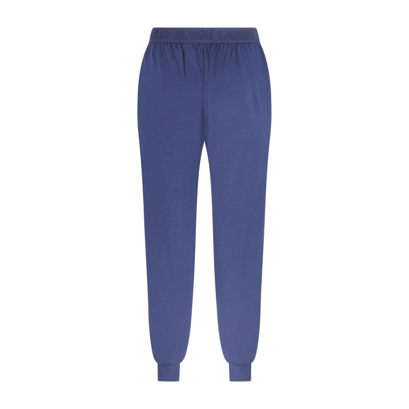 Polo Ralph Lauren - Pantalone blu in cotone con cinto elasticizato e logato per