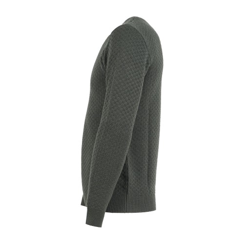 Luca Bertelli - Maglione verde girocollo con lavorazione intarsio per uomo | 2