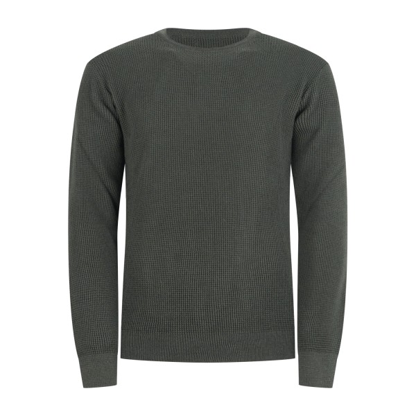 Luca Bertelli - Maglione verde girocollo con lavorazione a nido d'ape per uomo