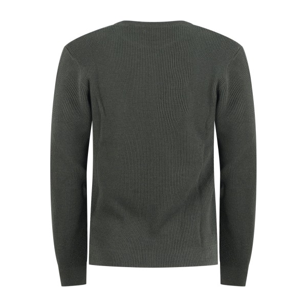 Luca Bertelli - Maglione verde girocollo con lavorazione a nido d'ape per uomo