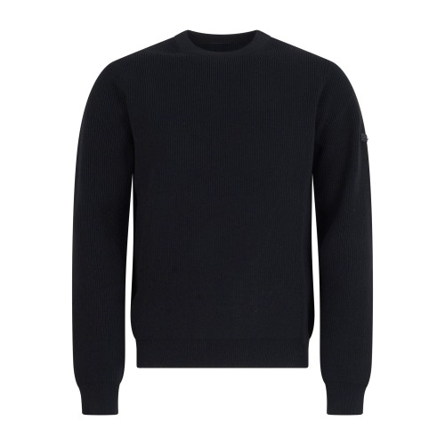 Unity - Maglione nero girocollo in tessuto tecnico per uomo | mauna air aw black