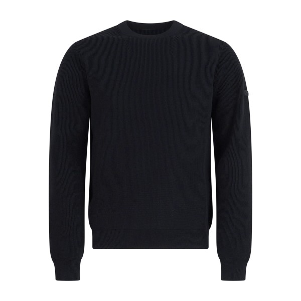 Unity - Maglione nero girocollo in tessuto tecnico per uomo | mauna air aw black