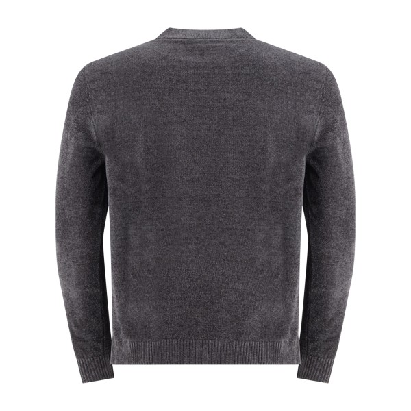 Unity - Maglione grigio girocollo in ciniglia con filati tecnici per uomo |