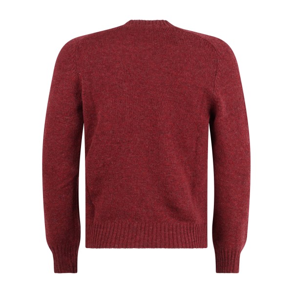 Gran Sasso - Maglione girocollo rosso in pura lana Shetland per uomo |