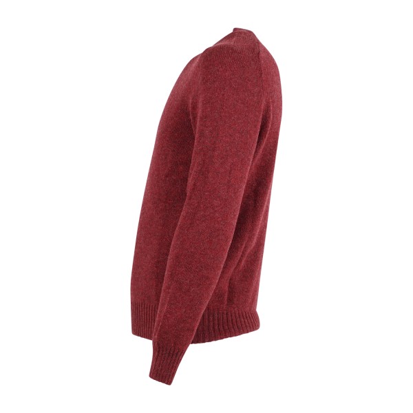 Gran Sasso - Maglione girocollo rosso in pura lana Shetland per uomo |