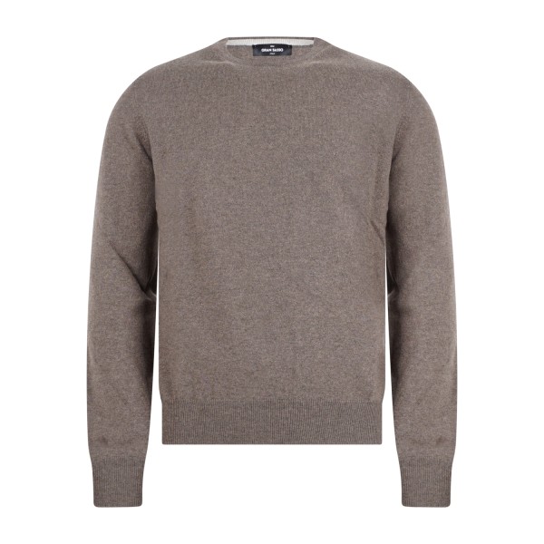 Gran Sasso - Maglione girocollo marrone in cashmere per uomo | paricollo m/l