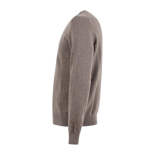 Gran Sasso - Maglione girocollo marrone in cashmere per uomo | paricollo m/l 2