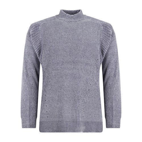 Daniele Alessandrini - Lupetto grigio in ciniglia per uomo | da1fw26m100