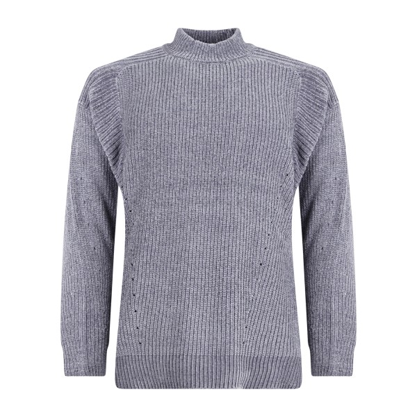 Daniele Alessandrini - Lupetto grigio in ciniglia per uomo | da1fw26m100