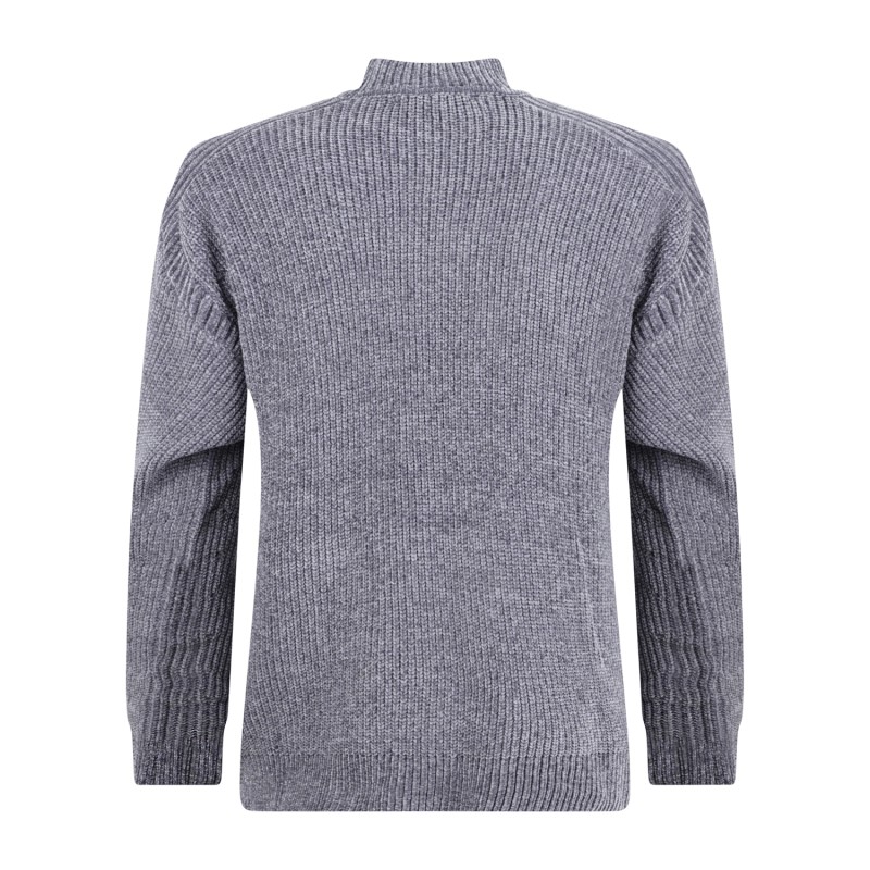 Daniele Alessandrini - Lupetto grigio in ciniglia per uomo | da1fw26m100