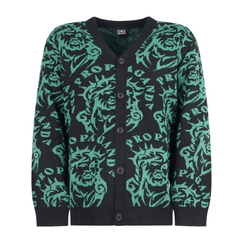 Propaganda - Maglione cardigan Sacred multicolore con scollo a V per uomo |