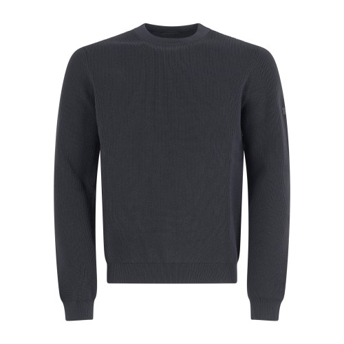 Unity - Maglione blu girocollo in tessuto tecnico per uomo | mauna air aw blu