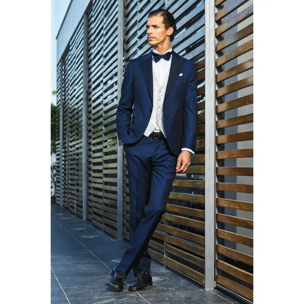 Sartoria Latorre Cerimonia - Abito smoking a lancia blu per uomo | 