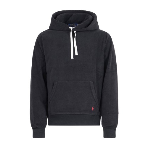 Polo Ralph Lauren - Felpa nera in pile con cappuccio per uomo | 714915967001