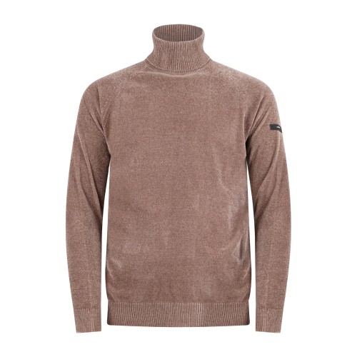 Unity - Dolcevita marrone in ciniglia con filati tecnici per uomo | kn-popov