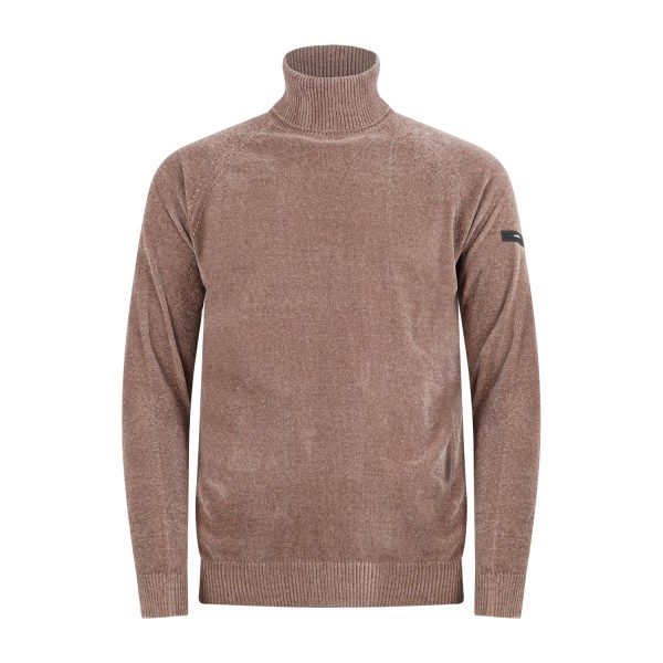 Unity - Dolcevita marrone in ciniglia con filati tecnici per uomo | kn-popov