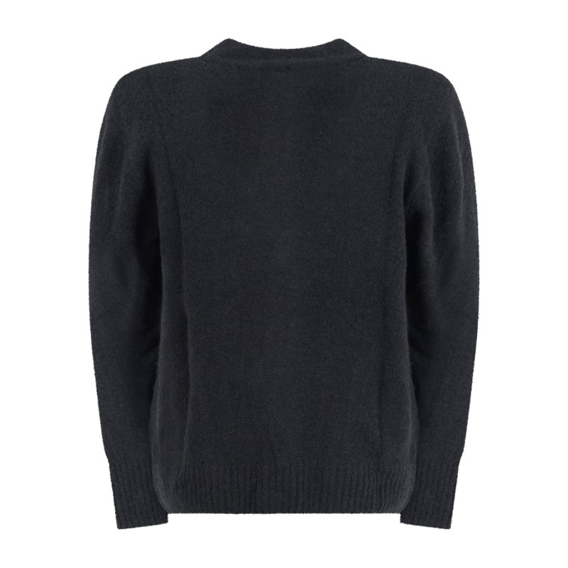 Officina36 - Cardigan nero in lana oversize per uomo | ar45 nero