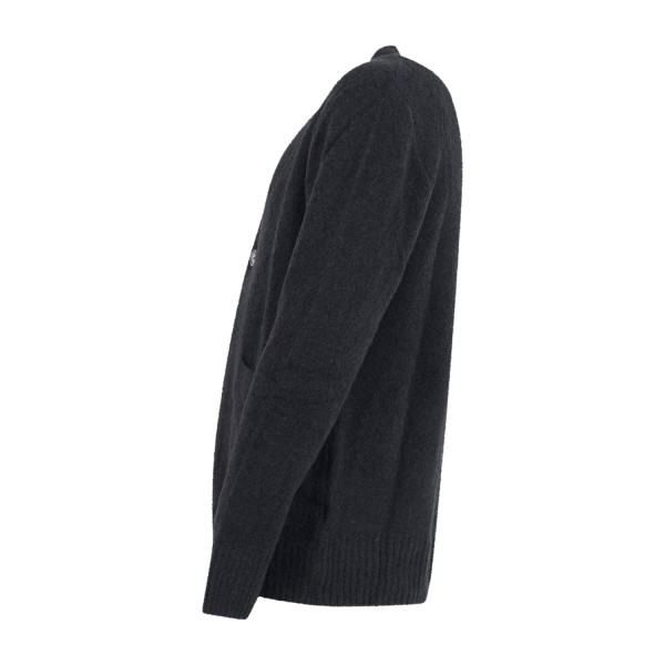 Officina36 - Cardigan nero in lana oversize per uomo | ar45 nero