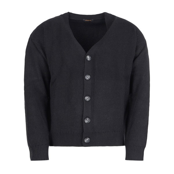 Officina36 - Cardigan nero in lana oversize per uomo | ar40 nero