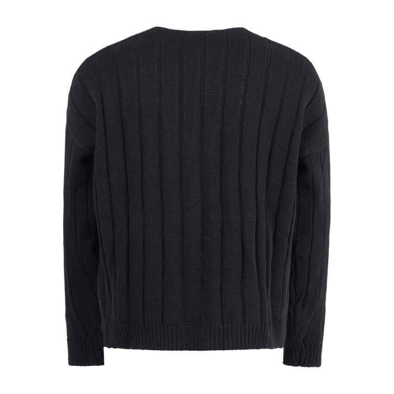 Daniele Alessandrini - Cardigan nero con lavorazione e chiusura full zip per