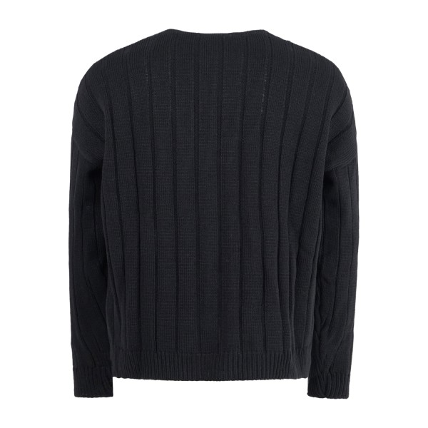 Daniele Alessandrini - Cardigan nero con lavorazione e chiusura full zip per