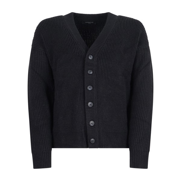 Hamaki-Ho - Cardigan nero con lavorazione a maglia per uomo | mi3182h ne black