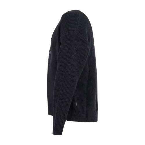 Hamaki-Ho - Cardigan nero con lavorazione a maglia per uomo | mi3182h ne black 2