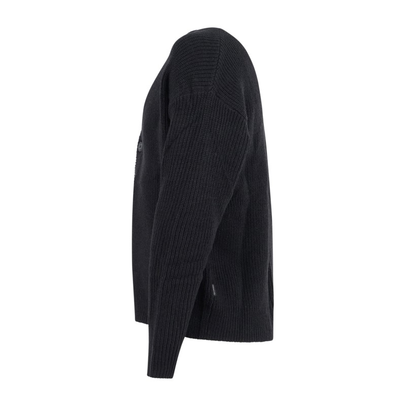 Hamaki-Ho - Cardigan nero con lavorazione a maglia per uomo | mi3182h ne black