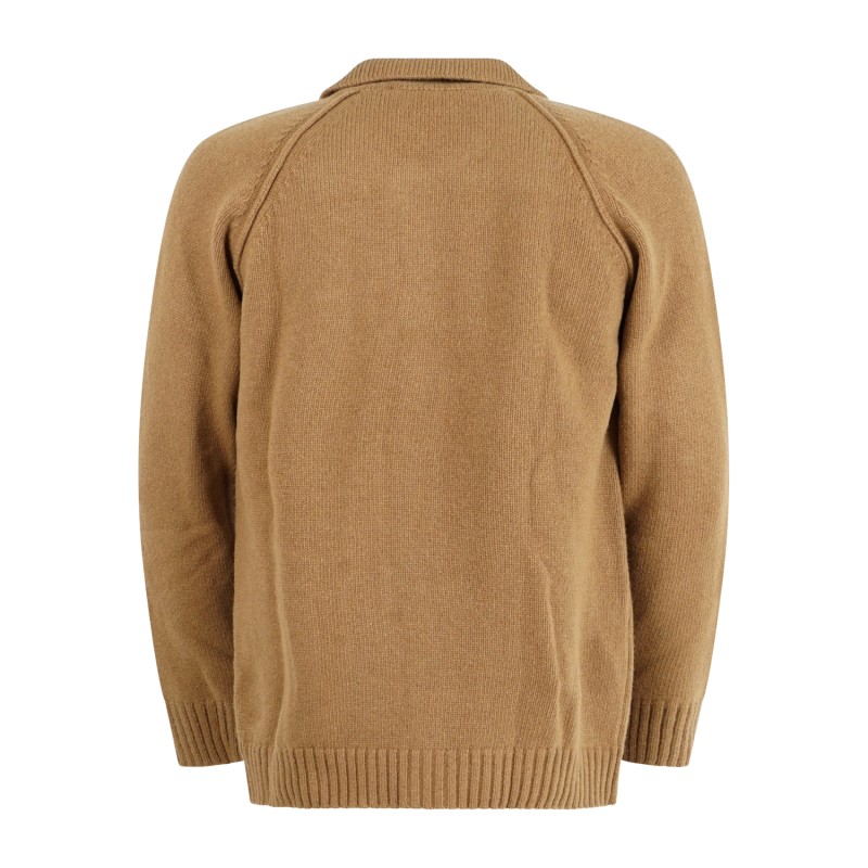 Officina36 - Cardigan marrone in lana con tasche frontali per uomo | cuar50