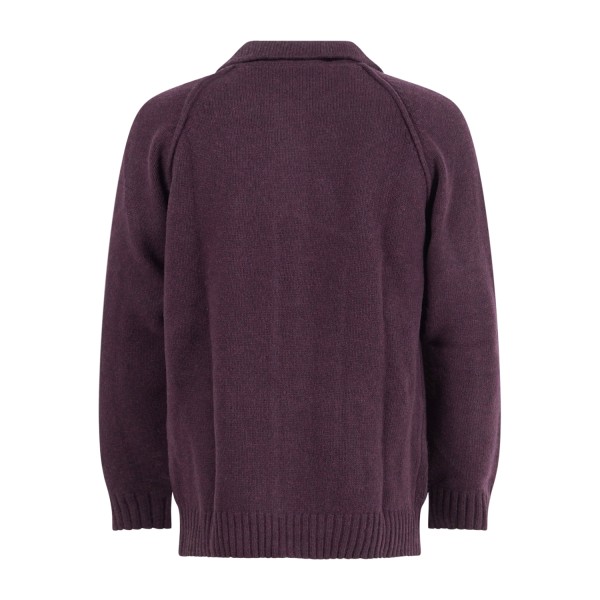 Officina36 - Cardigan bordeaux in lana con tasche frontali per uomo | cuar50