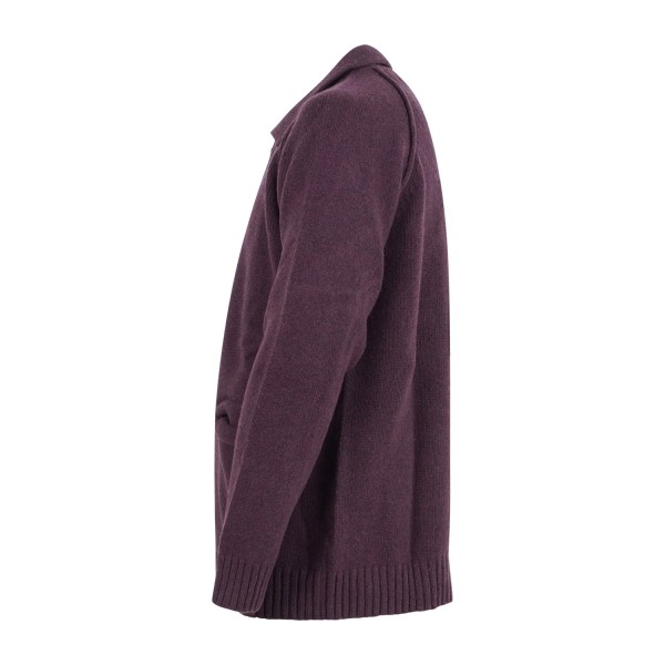 Officina36 - Cardigan bordeaux in lana con tasche frontali per uomo | cuar50