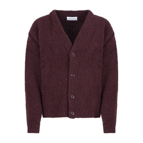Marsem - Cardigan bordeaux in boucle in vestibilità over per uomo | mrsm177