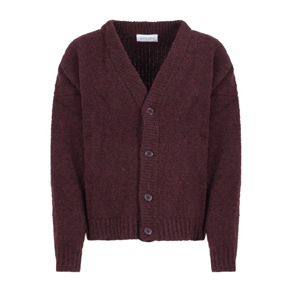 Marsem - Cardigan bordeaux in boucle in vestibilità over per uomo | mrsm177