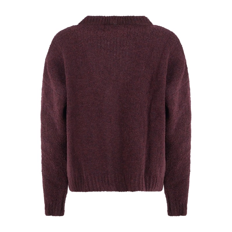 Marsem - Cardigan bordeaux in boucle in vestibilità over per uomo | mrsm177