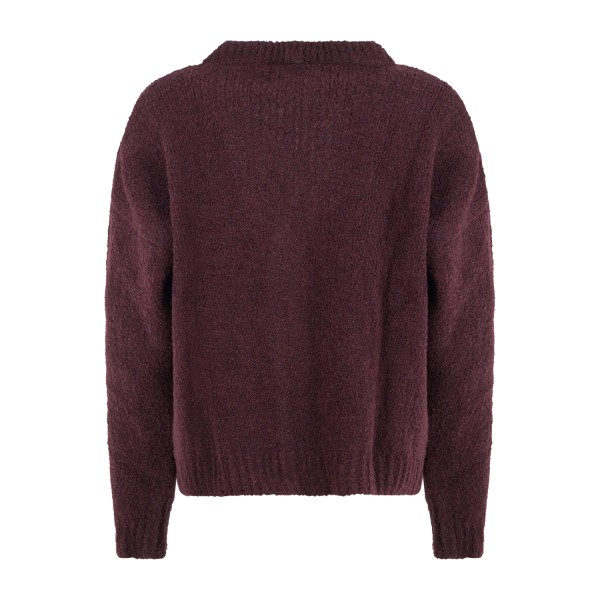 Marsem - Cardigan bordeaux in boucle in vestibilità over per uomo | mrsm177