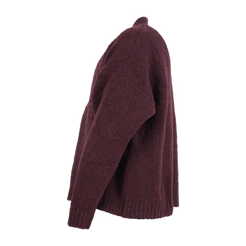 Marsem - Cardigan bordeaux in boucle in vestibilità over per uomo | mrsm177