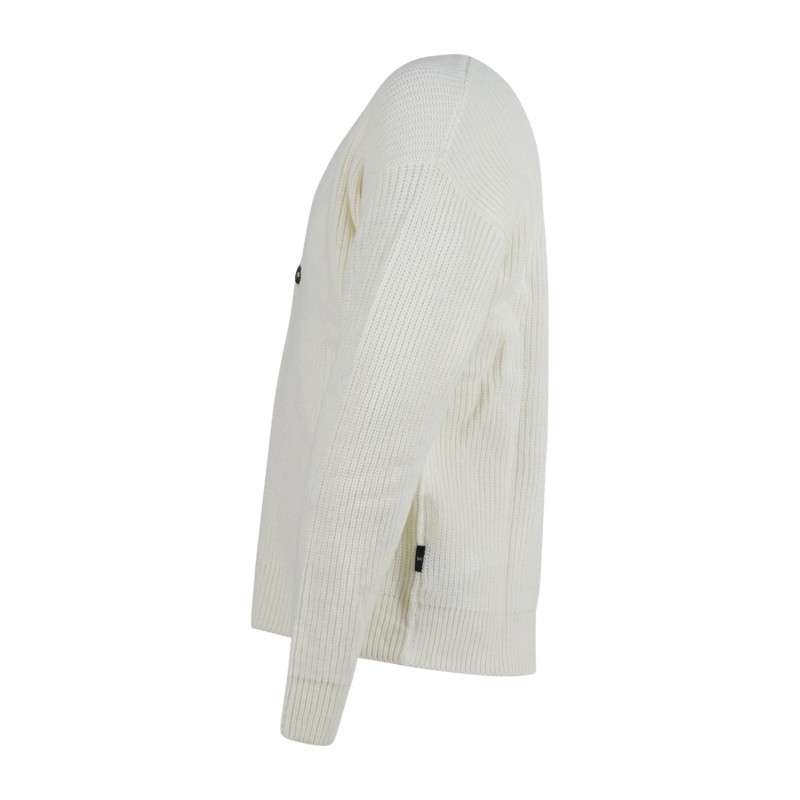 Hamaki-Ho - Cardigan bianco con lavorazione a maglia per uomo | mi3182h ow white