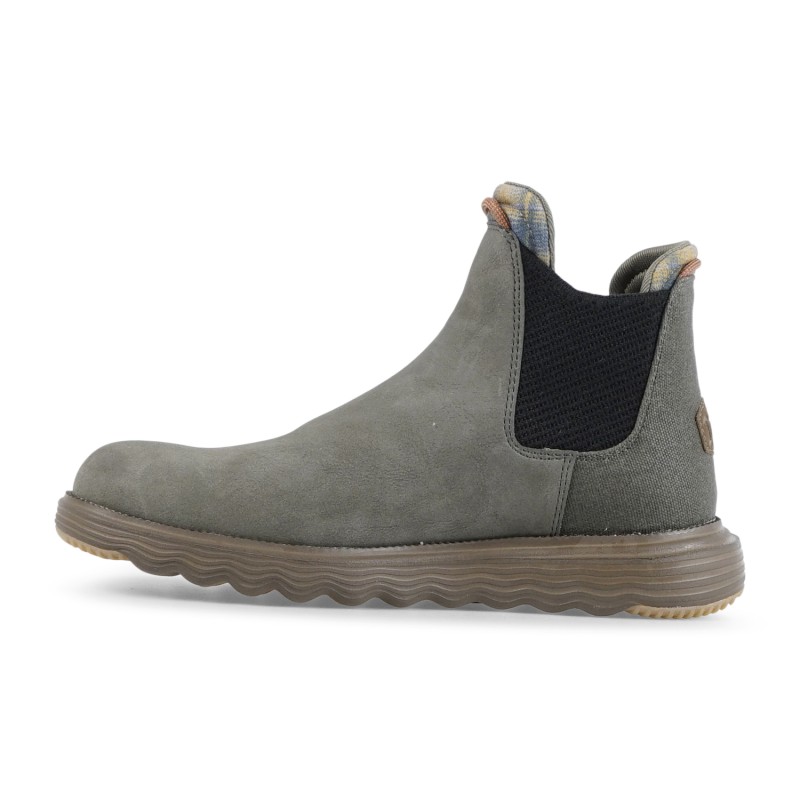 Hey Dude - Stivaletto verde in ecopelle effetto scamosciato per uomo | 42065