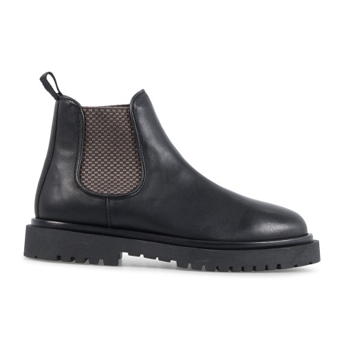 Enry Hobb's - Stivaletto nero in pelle con elastico con para extralight per