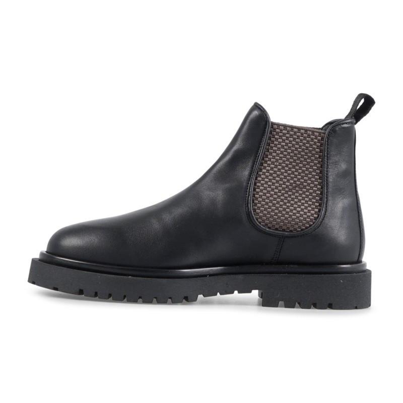 Enry Hobb's - Stivaletto nero in pelle con elastico con para extralight per