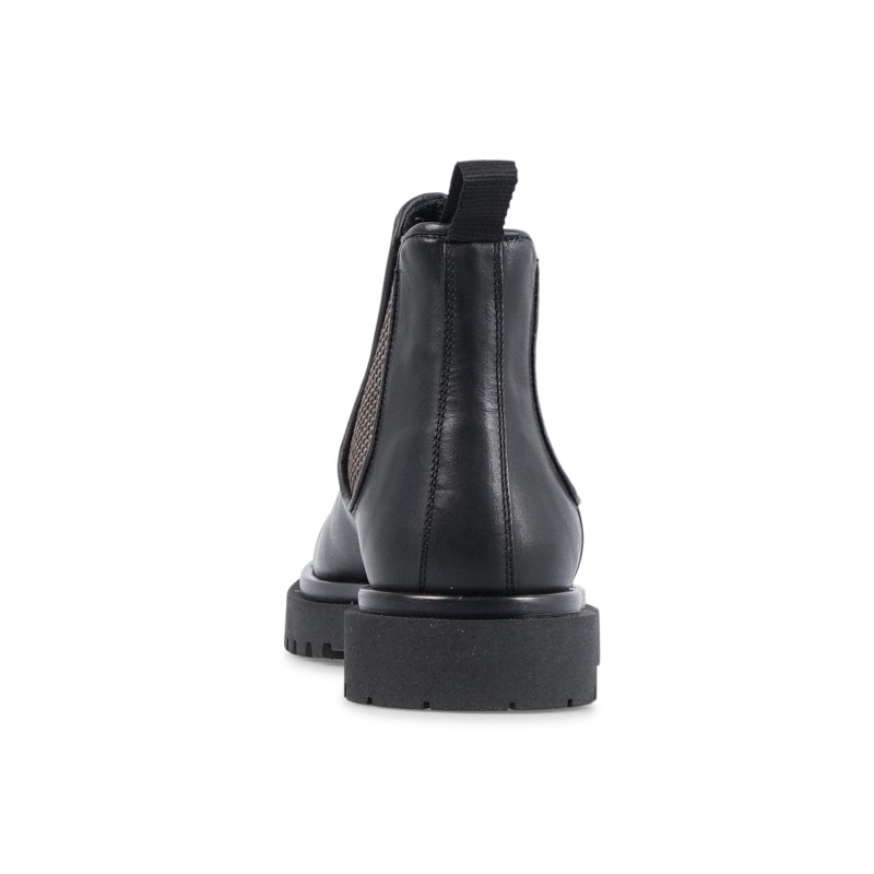 Enry Hobb's - Stivaletto nero in pelle con elastico con para extralight per