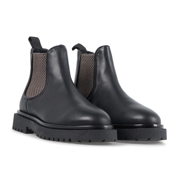 Enry Hobb's - Stivaletto nero in pelle con elastico con para extralight per